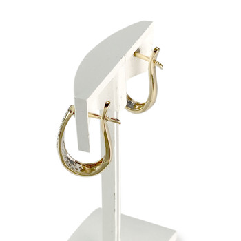 Second hand earrings gold 750 yellow diamonds