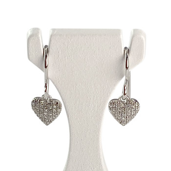Boucles d'oreilles d'occasion or 375 blanc diamants
