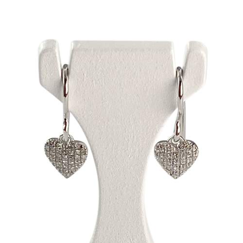 Boucles d'oreilles d'occasion or 375 blanc diamants