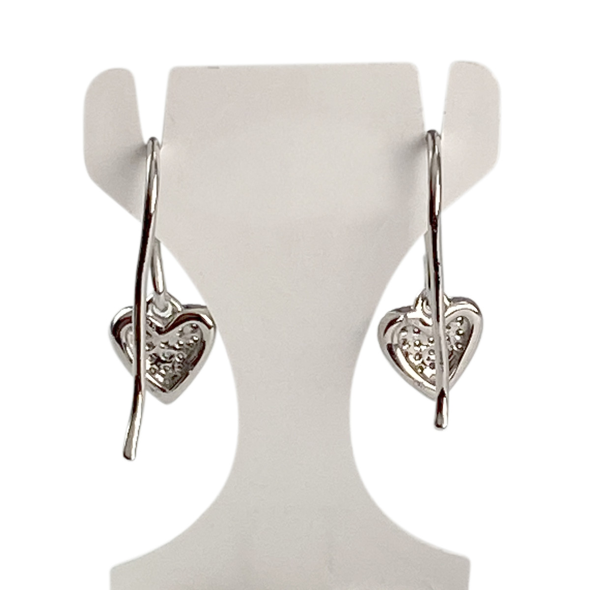Boucles d'oreilles d'occasion or 375 blanc diamants - vue 3