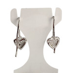 Boucles d'oreilles d'occasion or 375 blanc diamants - vue 3