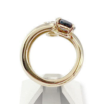 Bague d'occasion or 750 jaune saphir diamant