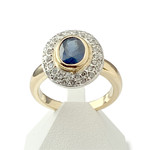Bague d'occasion 2 ors 750 diamants saphir - vue 1