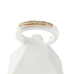 Bague d'occasion or 375 rose céramique blanche et diamants - vue 1