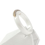 Bague d'occasion or 375 rose céramique blanche et diamants - vue 2