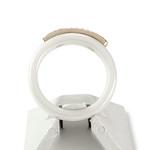 Bague d'occasion or 375 rose céramique blanche et diamants - vue 3
