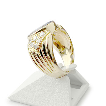 Bague d'occasion or 750 jaune saphir diamants