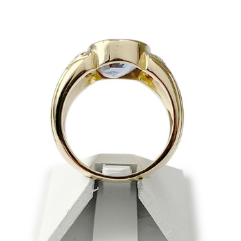 Bague d'occasion or 750 jaune saphir diamants