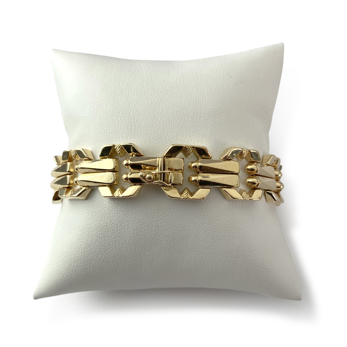 Bracelet d'occasion or 750 jaune maille fantaisie 19.5 cm - vue 2