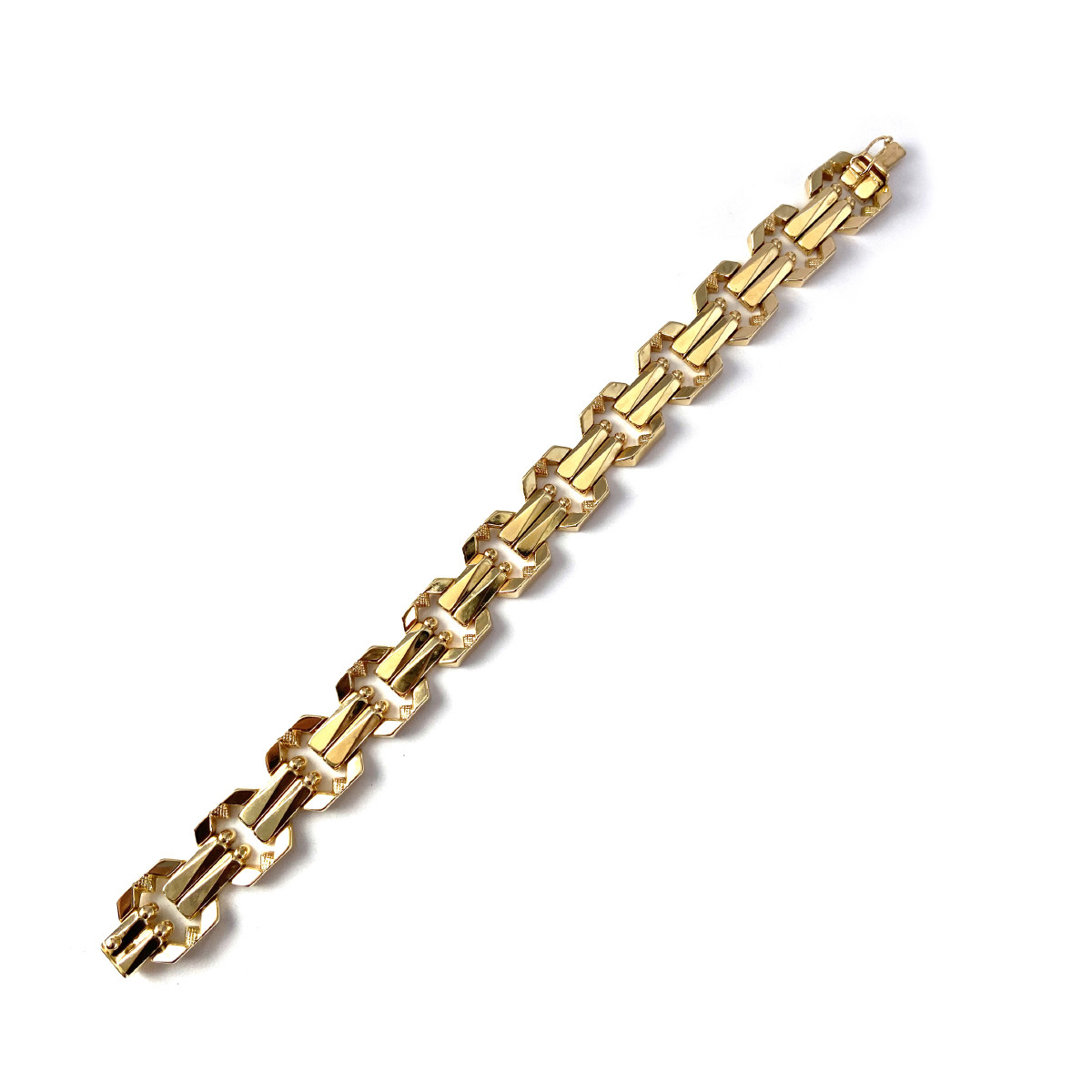 Bracelet d'occasion or 750 jaune maille fantaisie 19.5 cm - vue 3