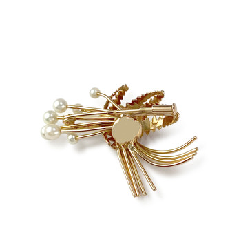 Broche d'occasion or 750 jaune perles de culture