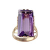 Bague d'occasion or 750 jaune améthyse rectangle - vue V1