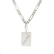 Collier d'occasion argent 925 maille cheval alternée 1 pendentif prénom 44 cm