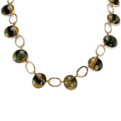 Collier d'occasion or 750 jaune oeil de tigre 44.5 cm - vue 1