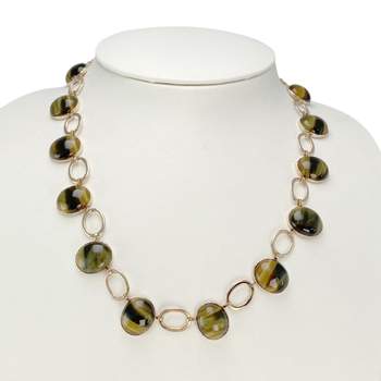 Collier d'occasion or 750 jaune oeil de tigre 44.5 cm