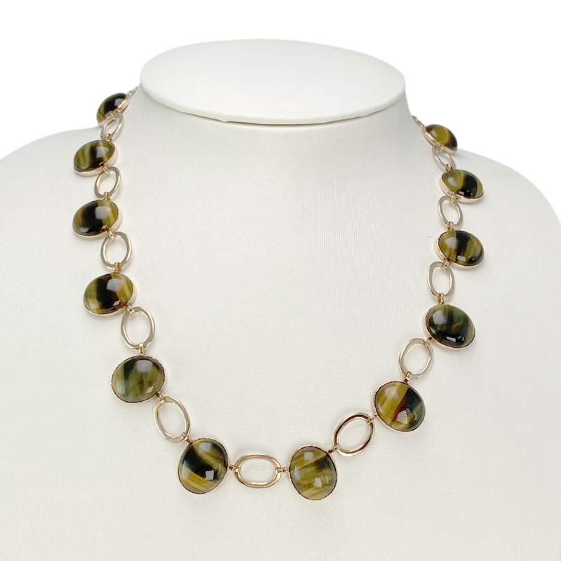 Collier d'occasion or 750 jaune oeil de tigre 44.5 cm - vue 2