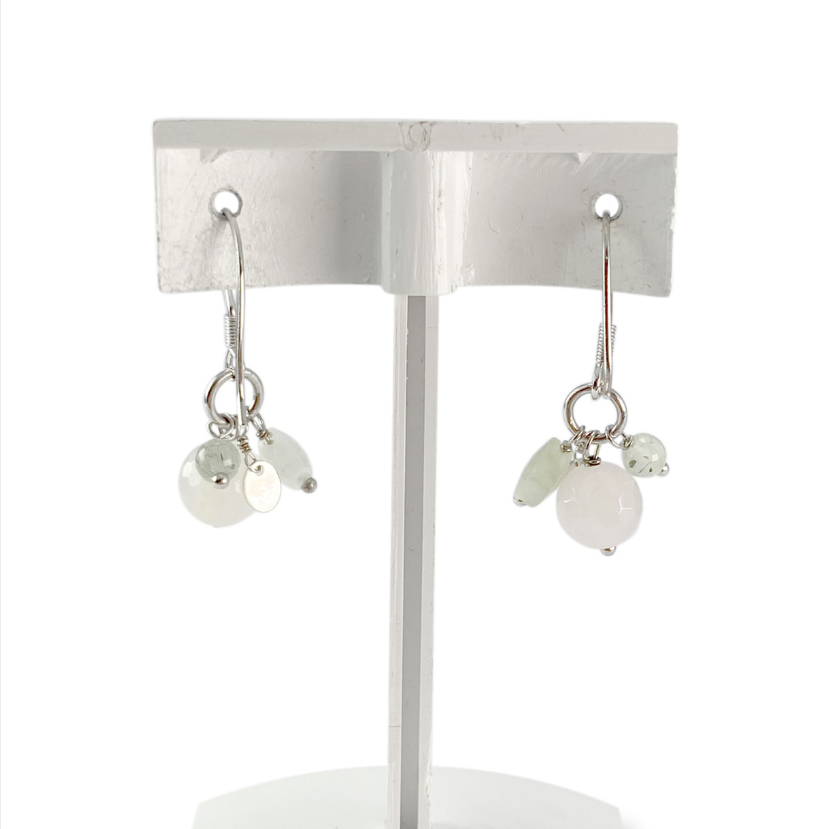 Boucles d'oreilles d'occasion argent 925 quartz préhnite - vue 3