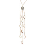 Tweedehands ketting van 750 goud met rookkwarts, 42 cm - afbeelding 1