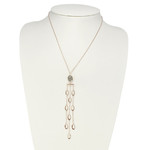 Tweedehands collier goud 750 rozenkwarts 42 cm - bekijk 2