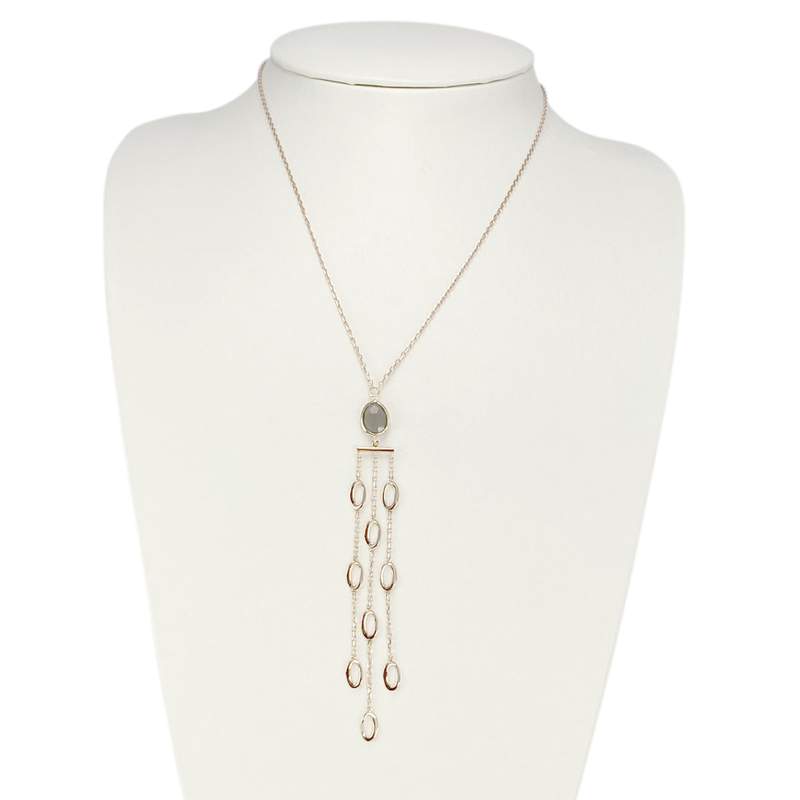 Collier d'occasion or 750 rose quartz fumé 42 cm - vue 2