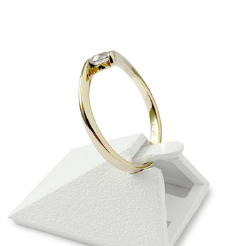 Bague solitaire d'occasion or 750 jaune 0.25 carat