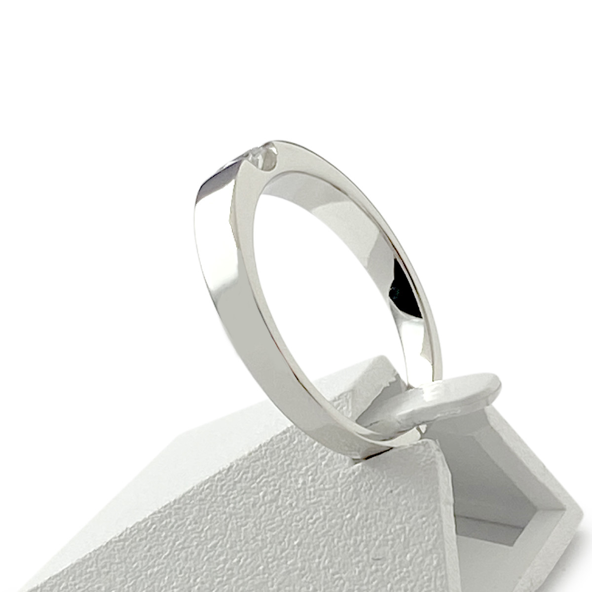 Bague solitaire d'occasion or 750 blanc diamant 0.20 carat - vue 2