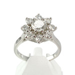 Bague d'occasion or 750 blanc diamants - vue 1