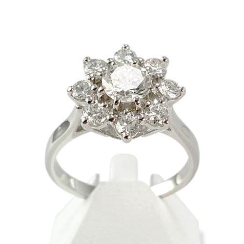 Bague d'occasion or 750 blanc diamants