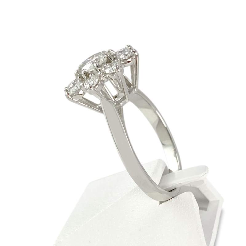 Bague d'occasion or 750 blanc diamants - vue 2