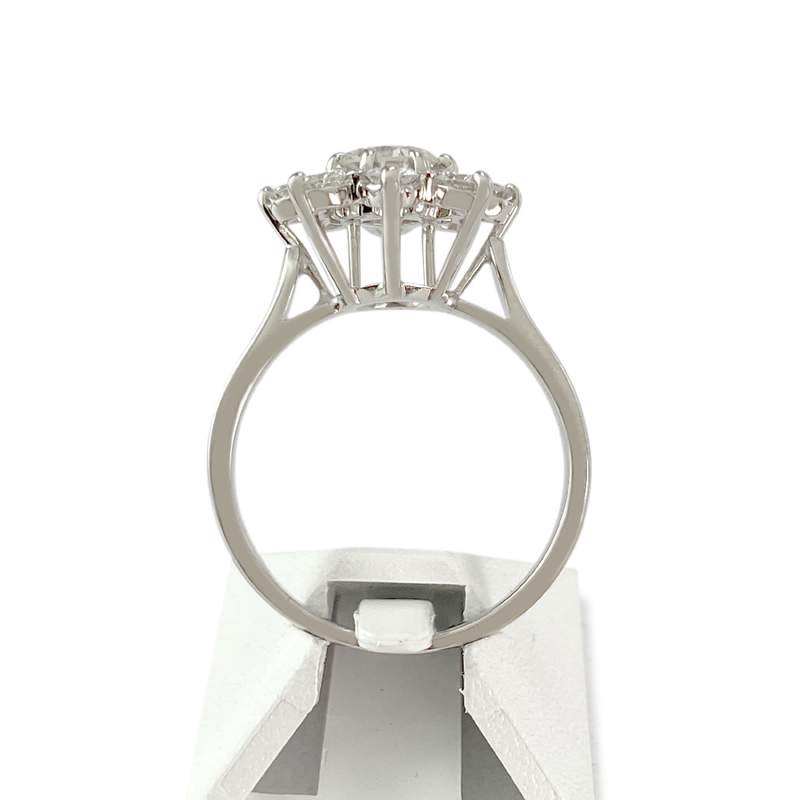 Bague d'occasion or 750 blanc diamants - vue 3