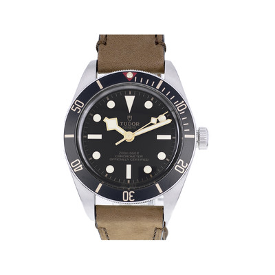Montre d'occasion Tudor Black homme automatique acier cuir marron - vue 1