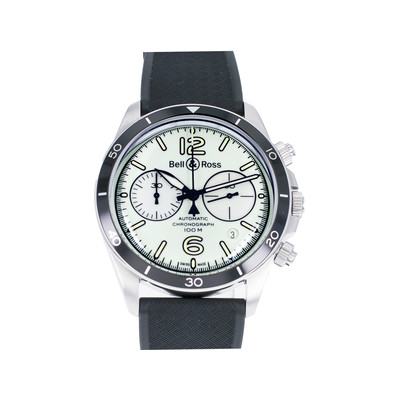 Montre d'occasion Bell & Ross BRV2-94 homme chronographe automatique acier bracelet caoutchouc noir - vue 1