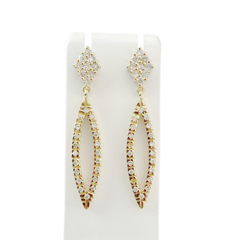 Boucles d'oreilles d'occasion or 750 jaune diamants
