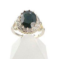 Bague d'occasion or 750 2 tons saphir et diamant