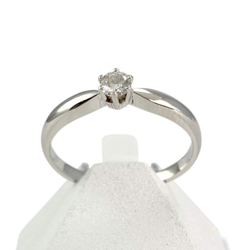 Solitaire d'occasion or 750 blanc diamant - vue 1