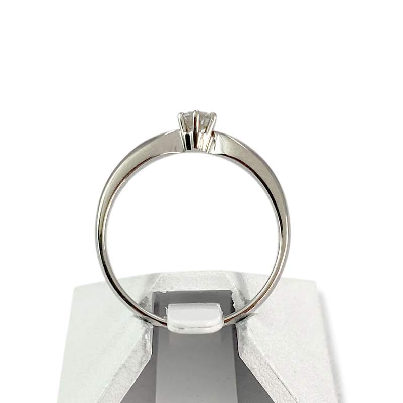 Solitaire d'occasion or 750 blanc diamant - vue 3