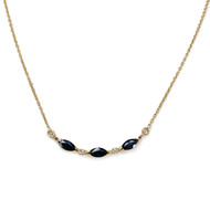 Collier d'occasion or 750 jaune diamants saphirs