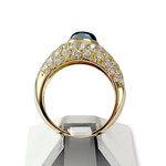 Bague d'occasion or 750 jaune diamants saphir - vue 3