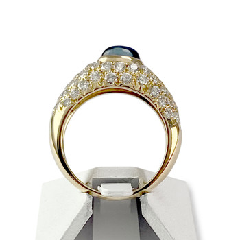 Bague d'occasion or 750 jaune diamants saphir
