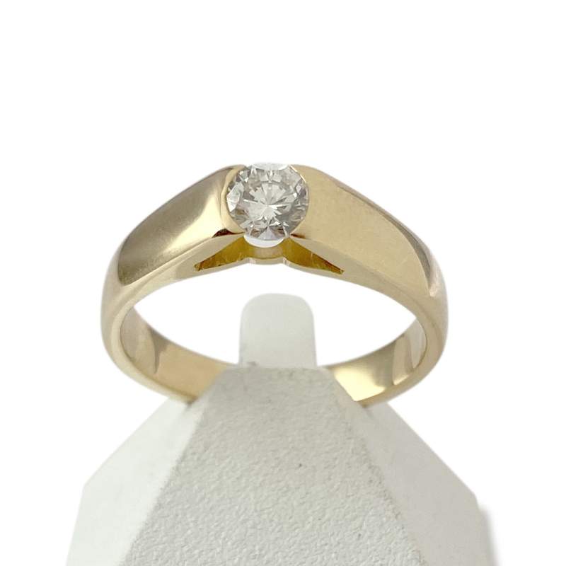Pre-owned 14K yellow gold diamond ring - view 1