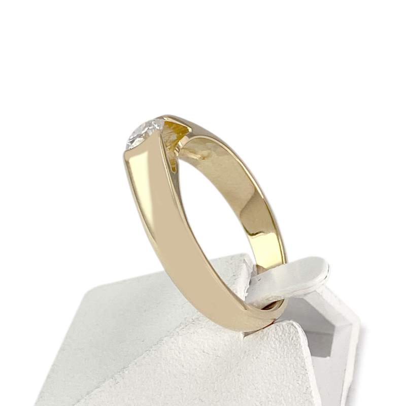Second hand gold 750 yellow diamond ring - view 2