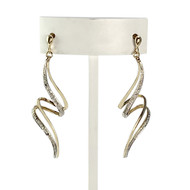 Boucles d'oreilles d'occasion or 750 jaune et rhodié diamants