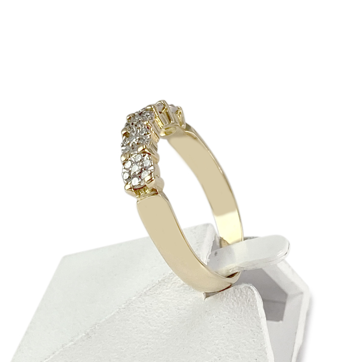 Bague d'occasion or 750 jaune diamants - vue 2