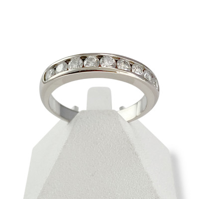 Bague d'occasion or 750 blanc diamants - vue 1