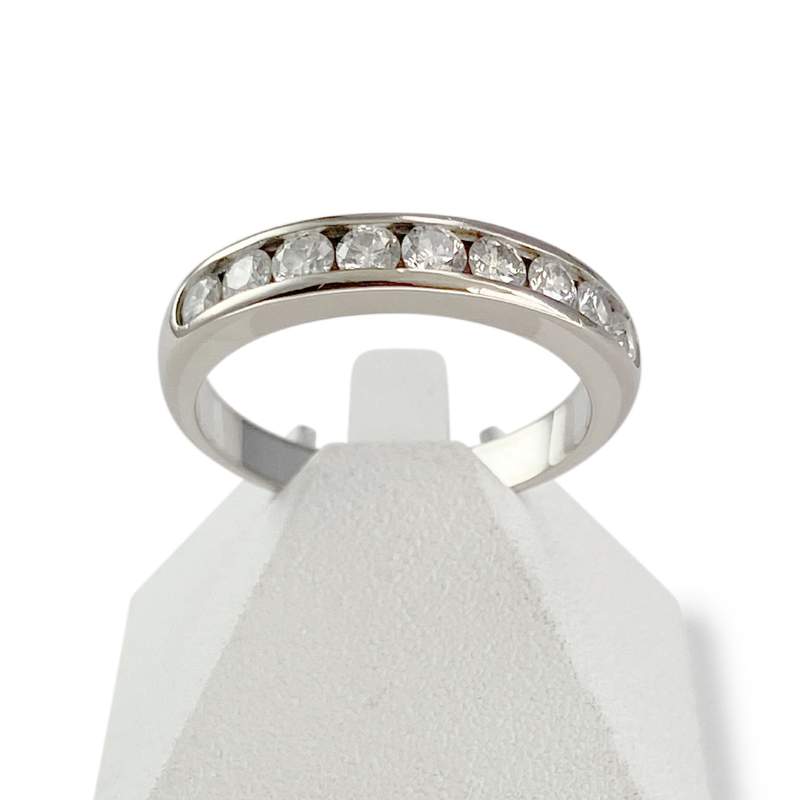 Bague d'occasion or 750 blanc diamants - vue 1