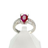 Bague d'occasion or 750 blanc diamants rubis - vue V1
