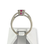 Bague d'occasion or 750 blanc diamants rubis - vue 3