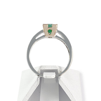 Bague d'occasion 2 ors 750 émeraudes diamants