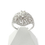 Tweedehands ring van 950 platina met diamanten - afbeelding 1