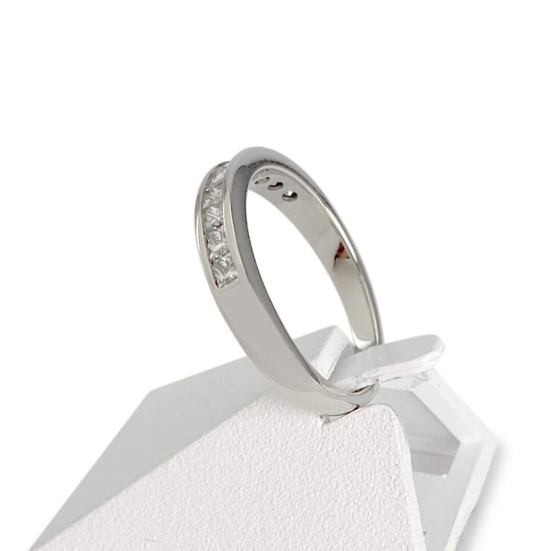 Bague d'occasion or 750 blanc diamants - vue 2